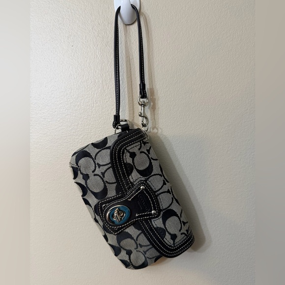 Coach Y2K Black and Gray Signature Wristlet